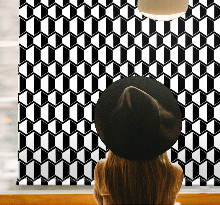 Geometric Monochrome Pattern modern blind - TenStickers