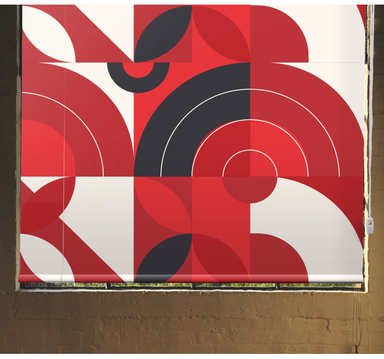 Geometric Red Circles modern blind - TenStickers