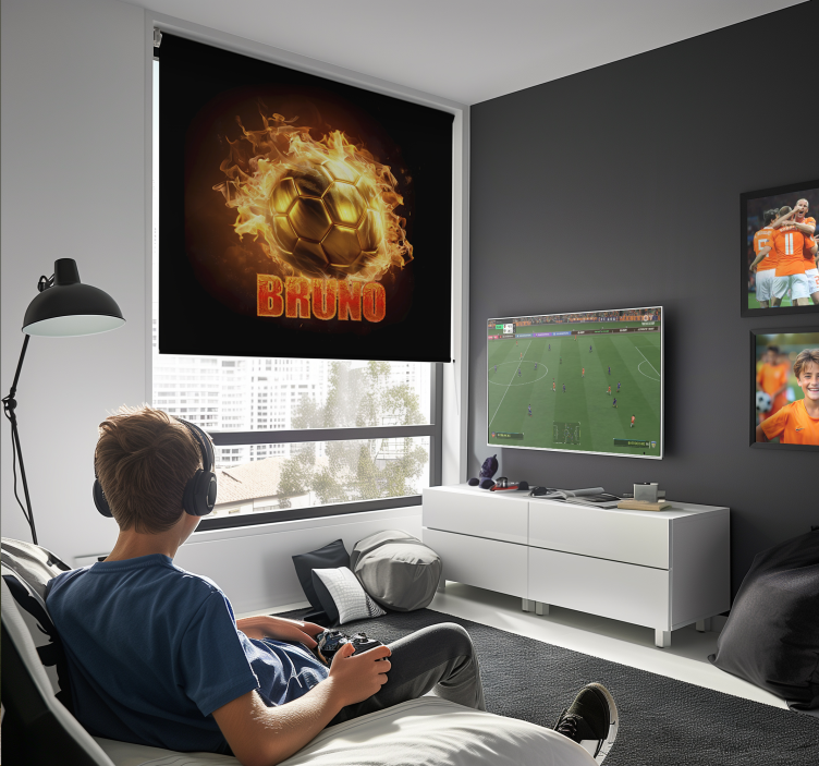 Golden fire ball football blind - TenStickers