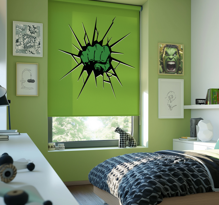 green fist Superhero blind - TenStickers