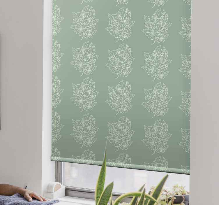 Green minimalist nice flower Kitchen blind - TenStickers