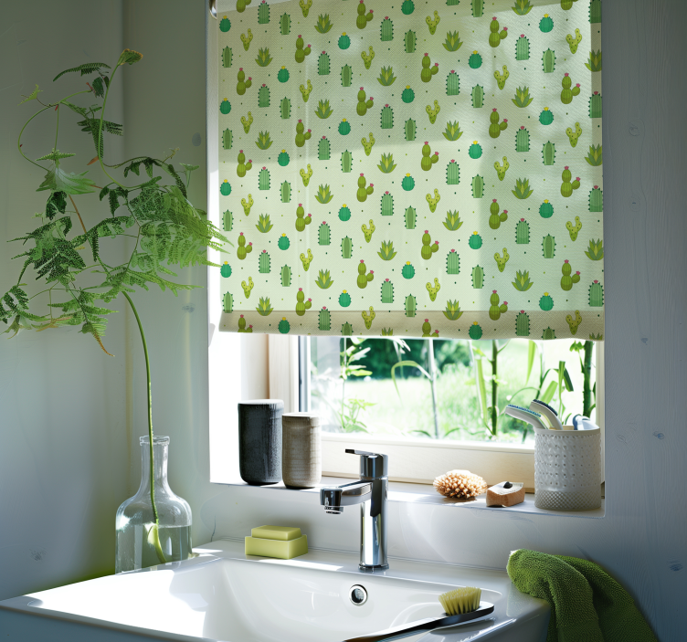 Green pattern Cactus blind - TenStickers