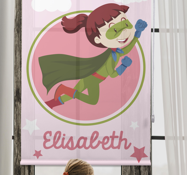 Green superwoman with name Superhero blind - TenStickers