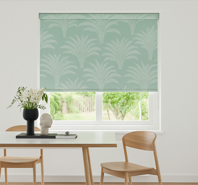 Green wheat leaves print dining room blind - TenStickers