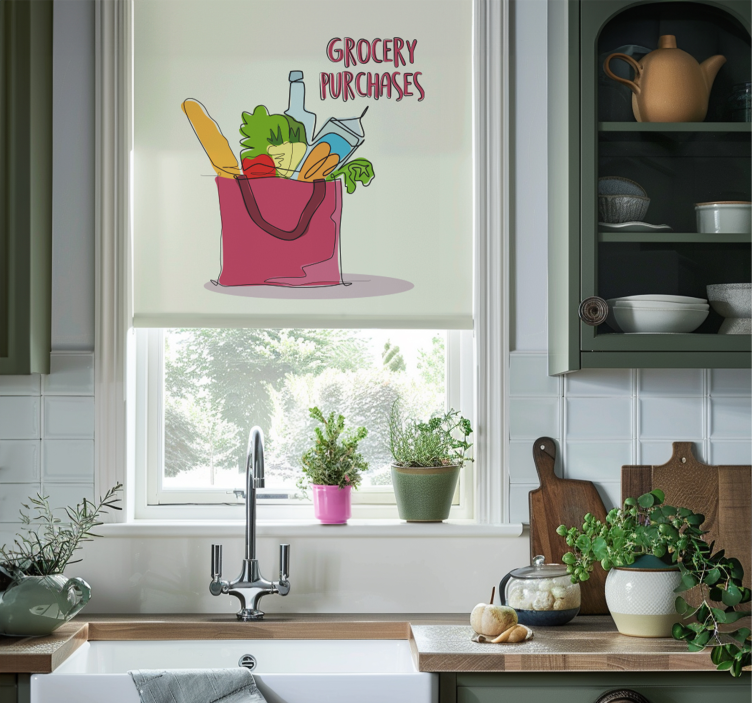 Grocery illustration blind kitchen - TenStickers