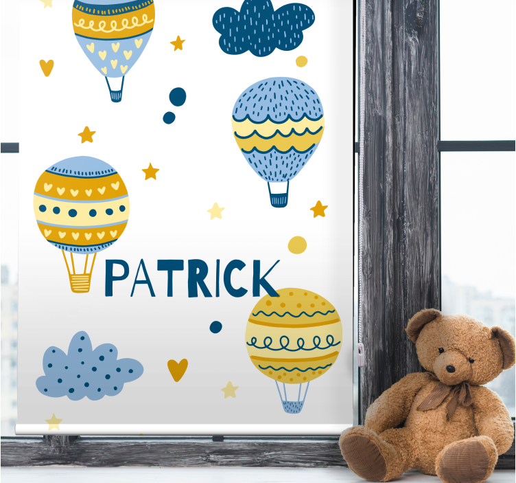 Scandinavian air balloons with name blind children - TenStickers