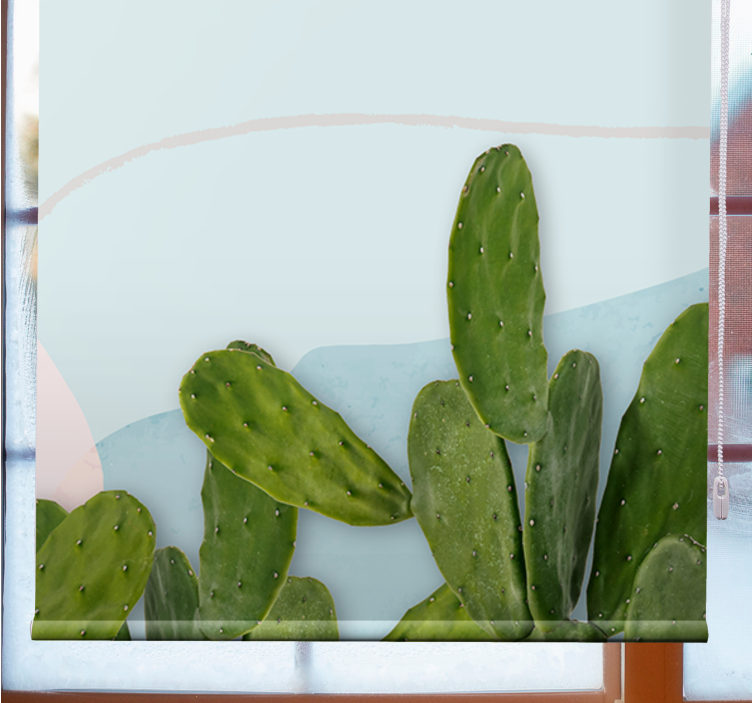 "Kawaii" Style shapes cactus Blind painting - TenStickers