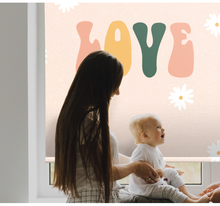 Love Floral Pattern text blind - TenStickers