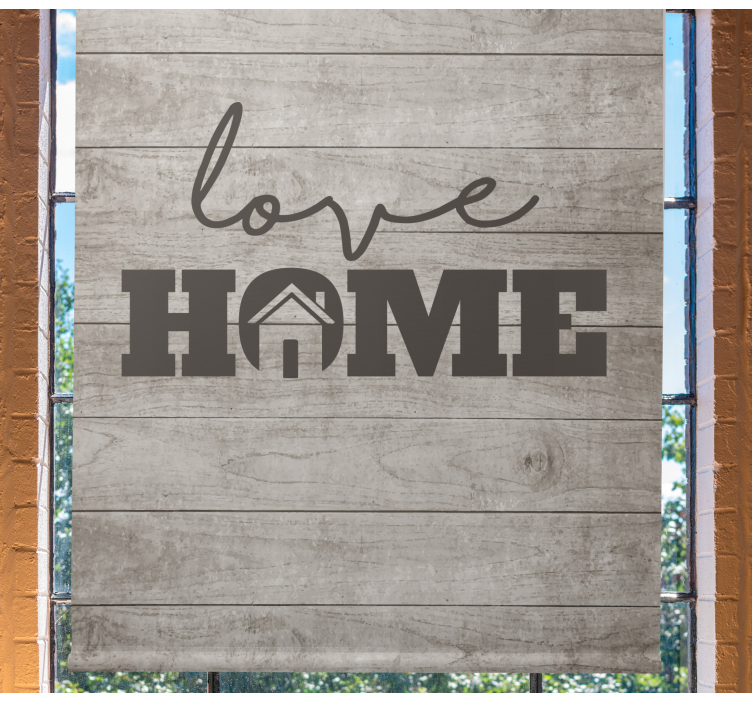 Love home on gray wooden plank Text blind - TenStickers