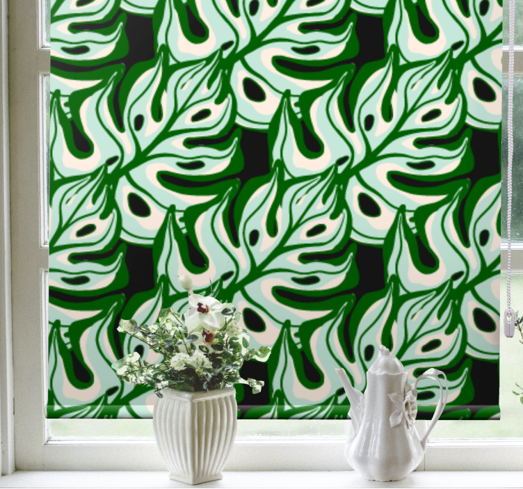 Lush Leaf Pattern blind flowers and plants - TenStickers
