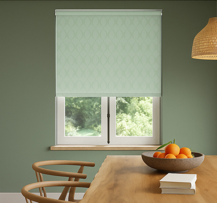 Mint green diamonds dining room blind - TenStickers