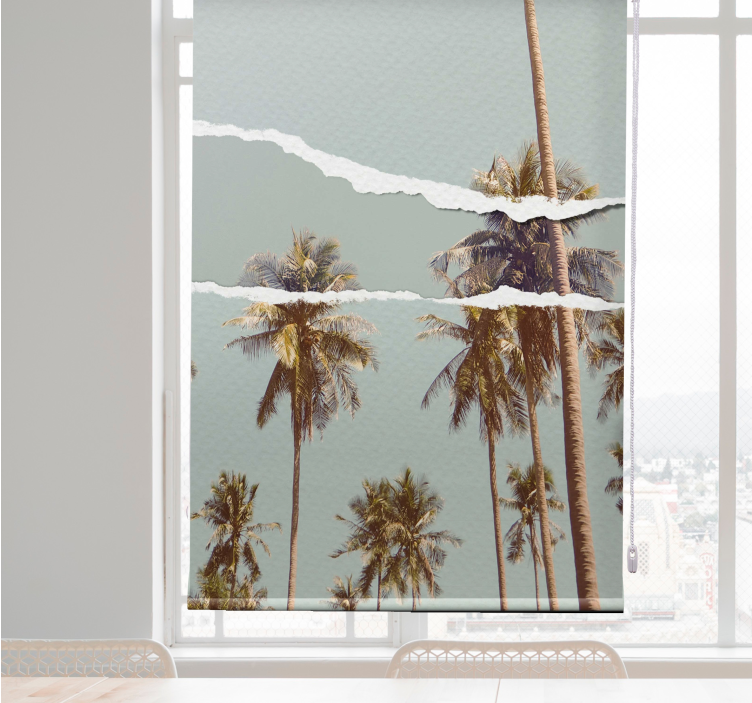 Palm summer design tree blind - TenStickers