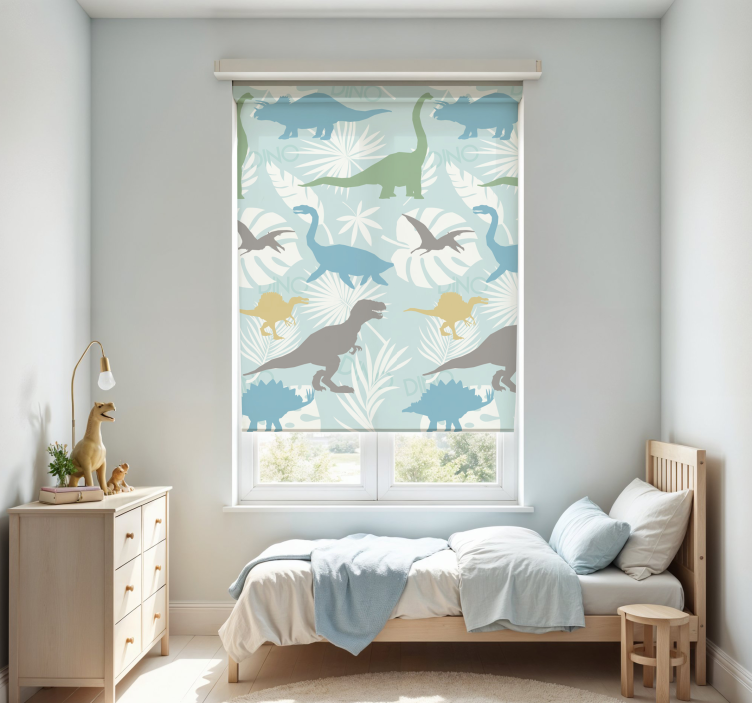 Pastel color pattern dinosaur blind - TenStickers