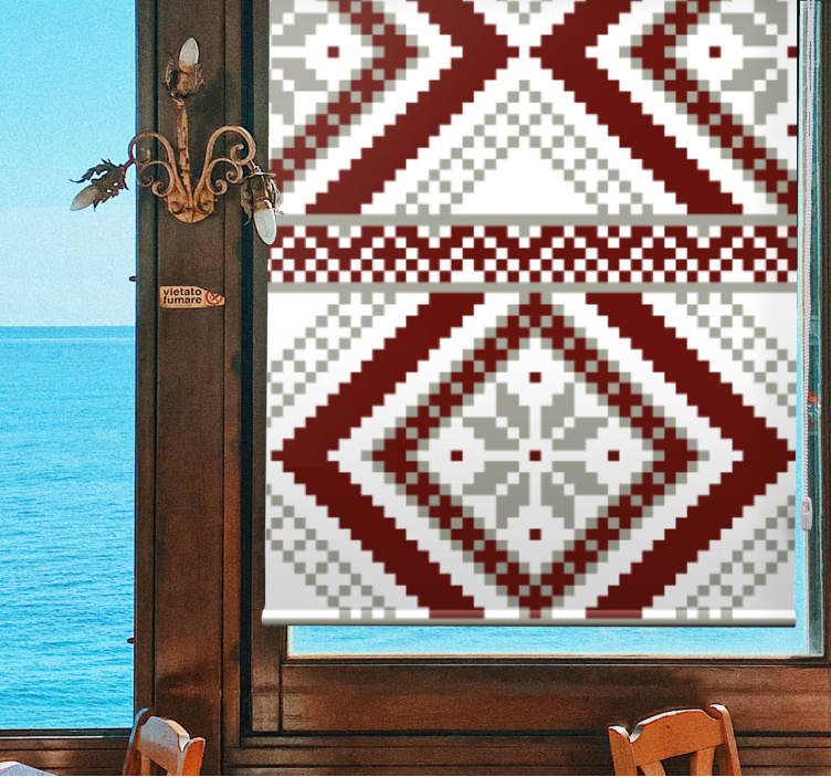 Pattern roller blind geometric fabric design - TenStickers