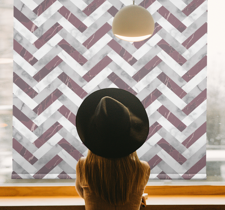 Pattern roller blind herringbone marble design - TenStickers