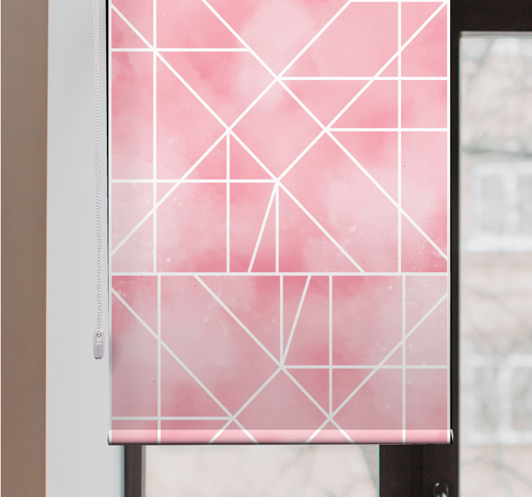Pink geometric shapes pattern roller blind - TenStickers