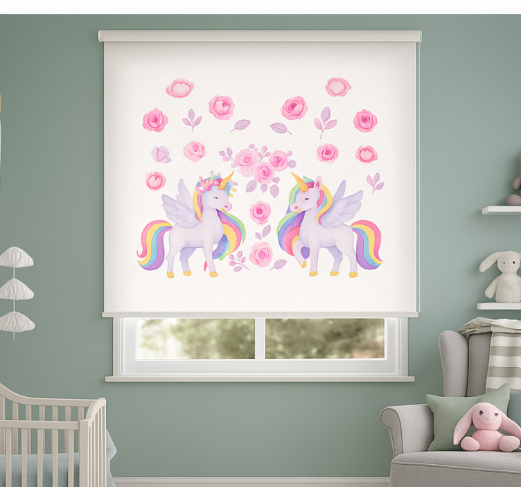 Pink unicorn and flowers blind children - TenStickers