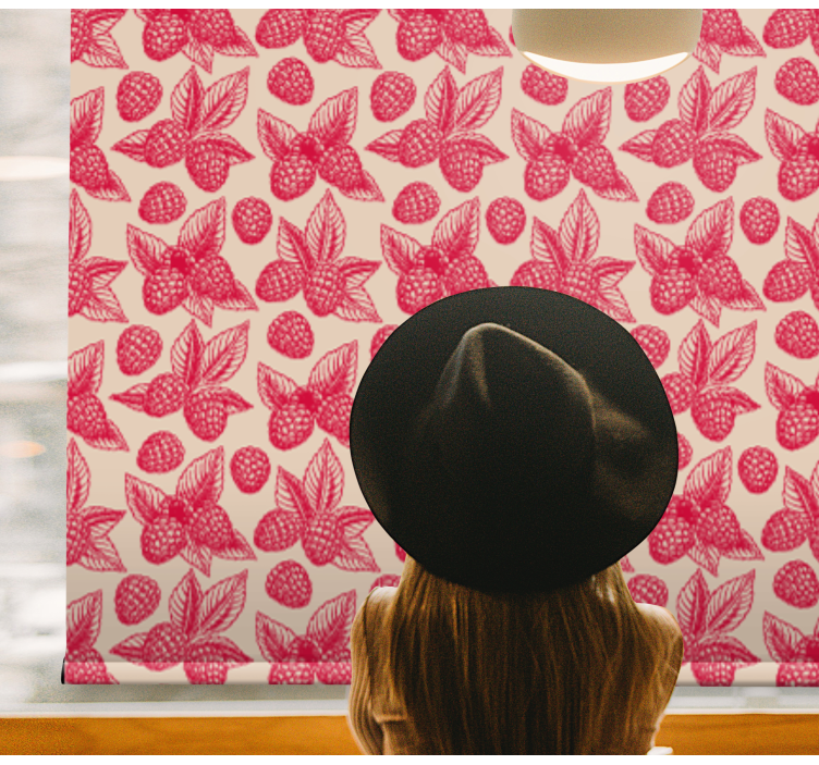 Raspberry Leaf Pattern blind fruit and vegetables - TenStickers