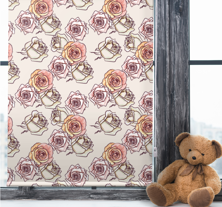 Rose Illustration Pattern blind flowers and plants - TenStickers