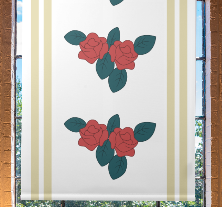 Rose pattern with leaves floral roller blind - TenStickers