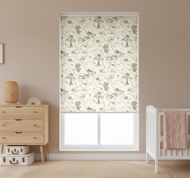 Scandinavian blind artsy abstract forest trees - TenStickers