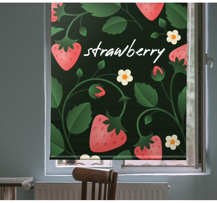 Strawberry Floral Pattern blind fruit and vegetables - TenStickers