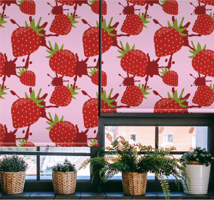 Strawberry Splash Pattern blind fruit and vegetables - TenStickers