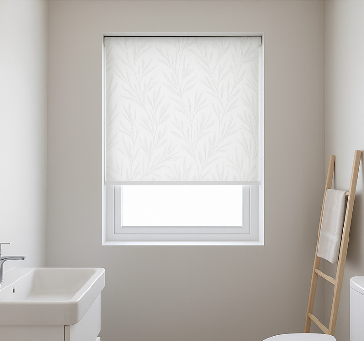 Thin leaves pattern bathroom blind - TenStickers
