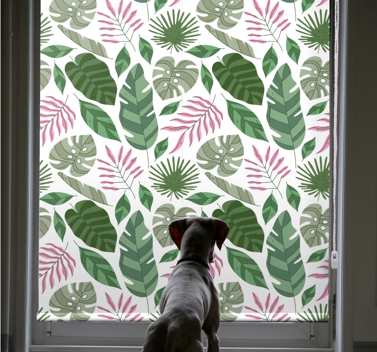 Tropical greenery theme living room blind - TenStickers