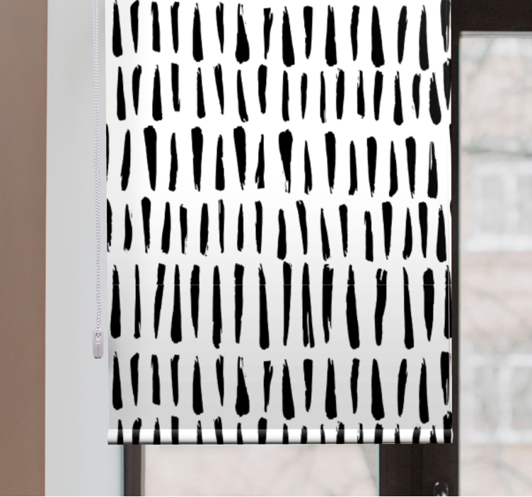 Vertical Black Strokes pattern roller blind - TenStickers