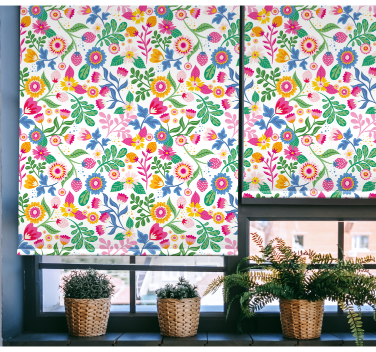 Vibrant Botanical Motif blind flowers and plants - TenStickers
