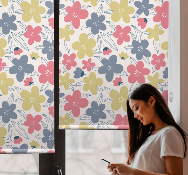 Vibrant Botanical Motifs blind flowers and plants - TenStickers