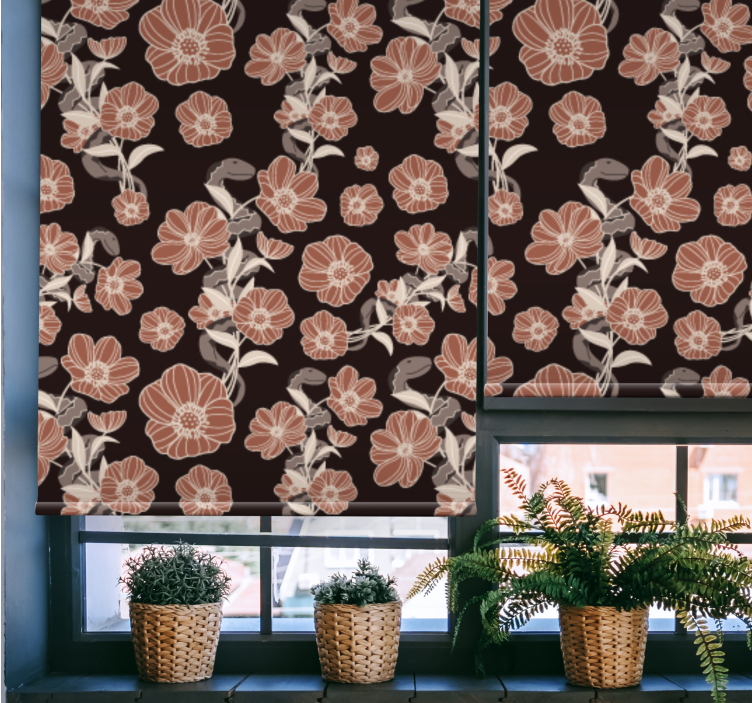 Vintage dark pattern floral roller blind - TenStickers