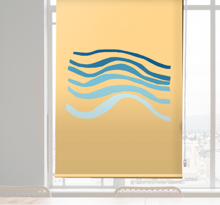 Wavy blue lines art deco blind - TenStickers