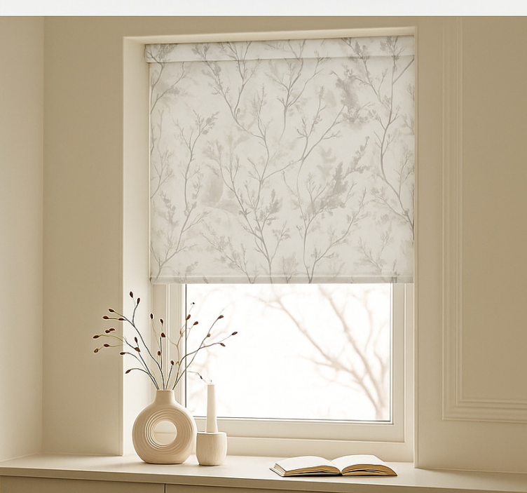 Winter floral pattern blind kitchen - TenStickers