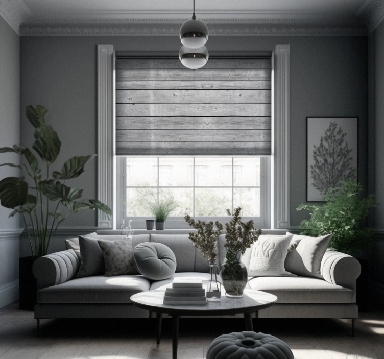 Wooden dark gray Rustic blind - TenStickers