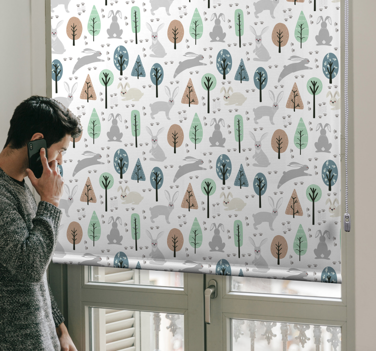 Woodland Creatures Pattern animals blind - TenStickers