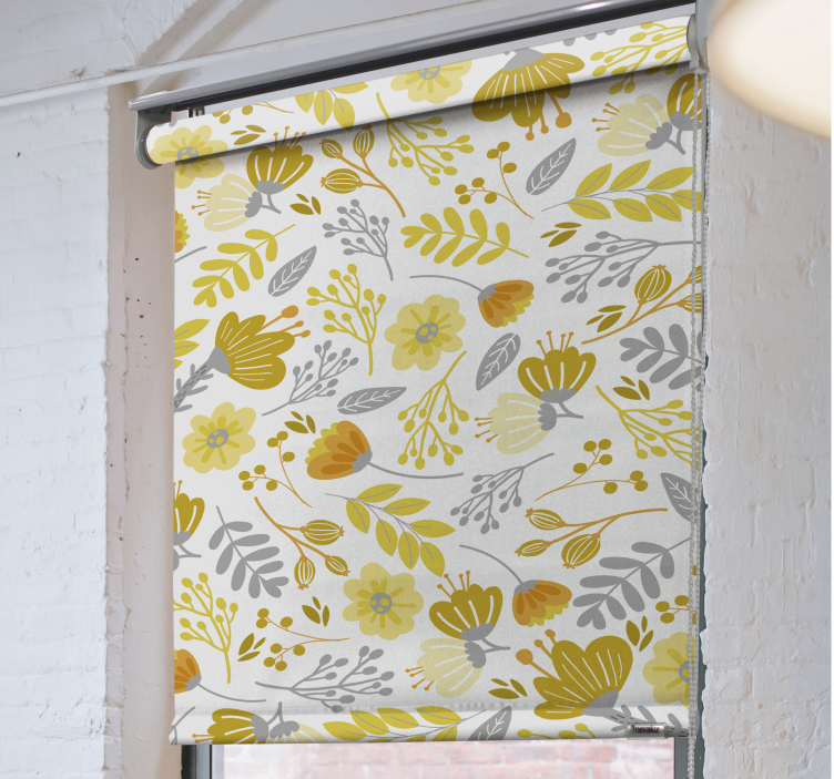 Yellow Flower kitchen blind - TenStickers