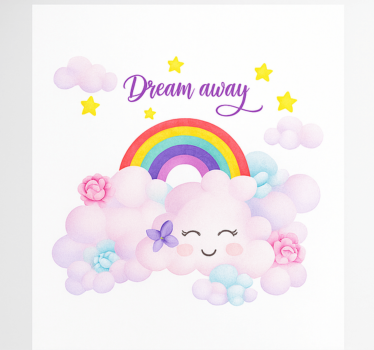 Pink clouds and rainbow blind children - TenStickers