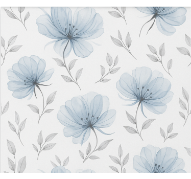 Blue elegant flowers blind teens - TenStickers