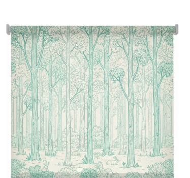 Tree blind mint woodland illustration - TenStickers