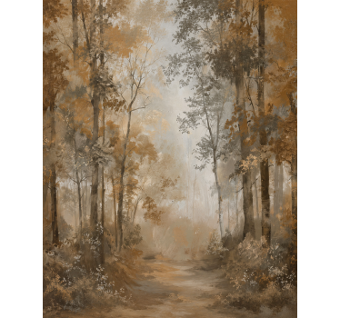 Tree blind in amber autumn grove - TenStickers