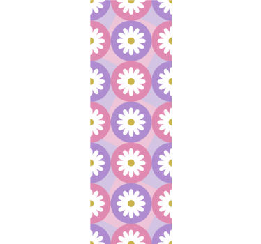 Blind children purple pink daisy square pattern - TenStickers