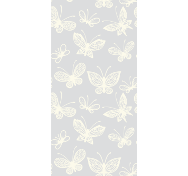 Blind children white and grey butterfly pattern - TenStickers
