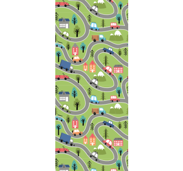 Blind children on a vibrant street with racing cars - TenStickers