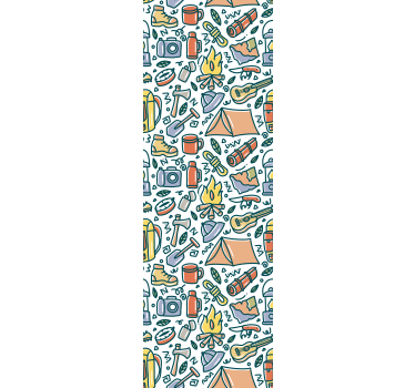 Blind children hand-drawn mountains and camping gear - TenStickers