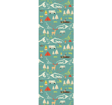 Blind children camping with trees and a route - TenStickers
