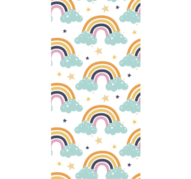 Blind children colorful rainbows with clouds pattern - TenStickers