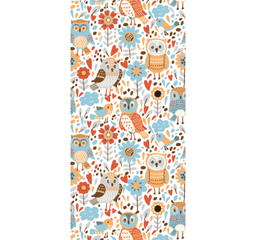 Blind children colorful owls with flowers pattern - TenStickers