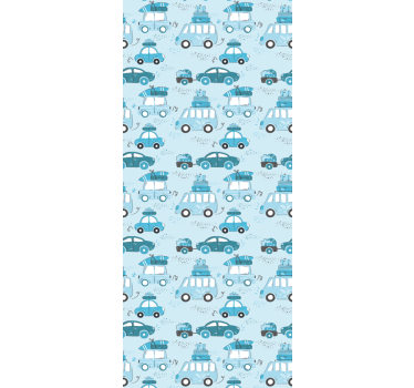 Blind children blue city vehicles in nordic style - TenStickers